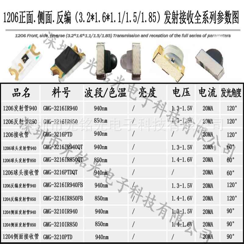 厂贴家现货直供104侧面发侧THD射管850nm3210红外线发光I2R片LED