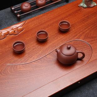 整块花梨木茶盘实木茶台简约长方形红木家用茶海大号排水功夫茶具