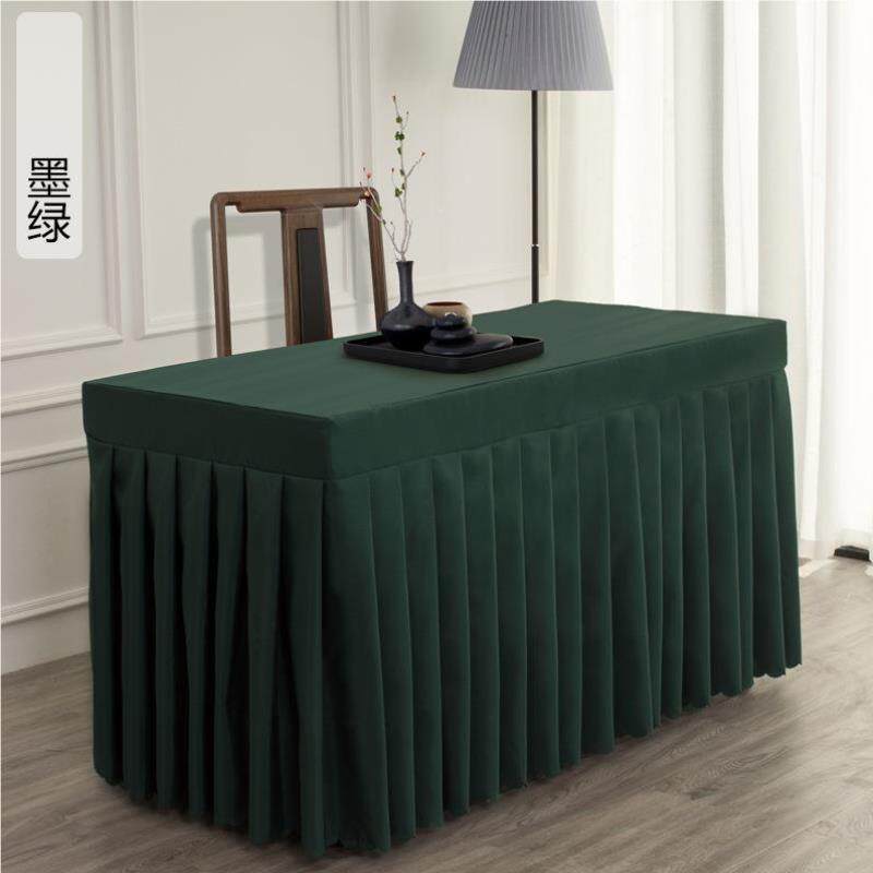 会室桌布作办公活CWH1786动会商务制桌裙签议到长条桌套罩展长方