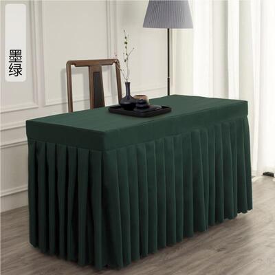 会室桌布作办公活CWH1786动会商务制桌裙签议到长条桌套罩展长方