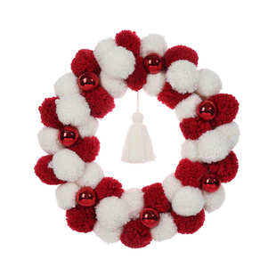 纵鸿新品 饰挂件仿真泡沫花圈摆件 圣诞花环圣诞节派对装