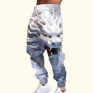 Men's Ankle Length Belted Drawstring Patchwork Look Techwear