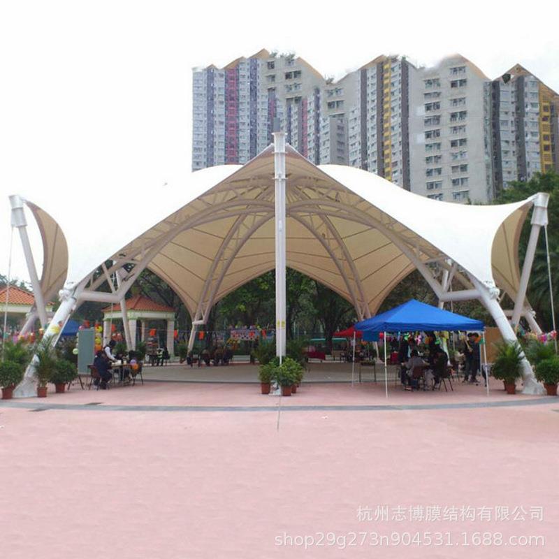 新款直销膜结构pvc膜布停车棚 户外遮阳充电停车棚 钢制挑杆型膜