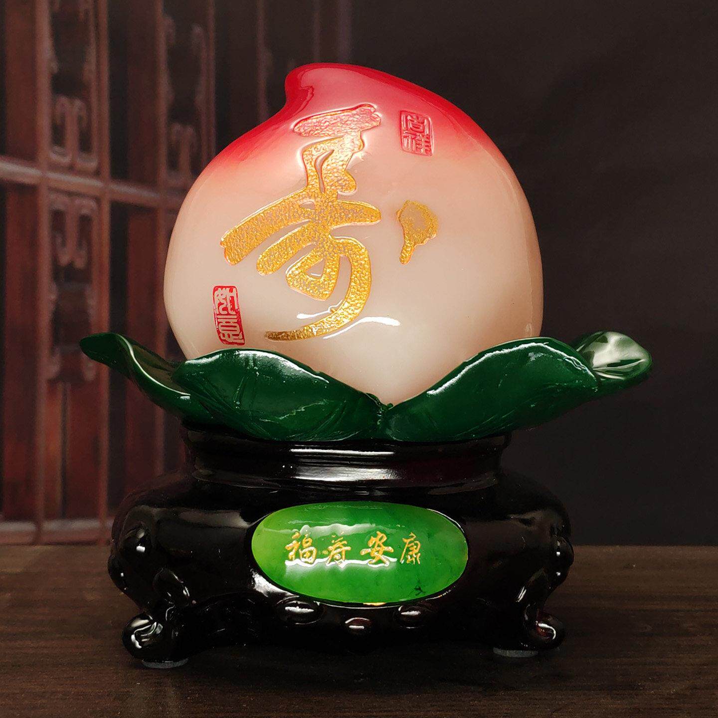 寿星寿桃摆件福寿双全送爷爷奶奶6080长辈老人生日祝寿过大寿礼物