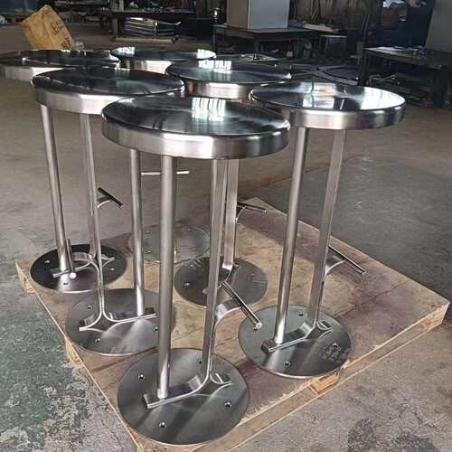 不锈钢酒吧椅户外高脚凳露天庭院吧台椅家用轻奢岛台圆凳子厂家