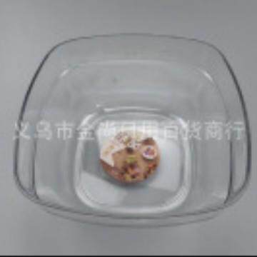 Transparent Solid Color Square Round Oval Salad Bowls, Multi