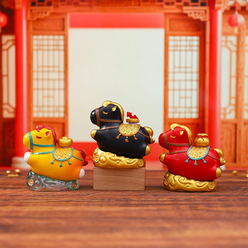 唐三彩胖小阳文创马纪念品马形洛摆件马上有钱博098-3物馆伴手礼图片