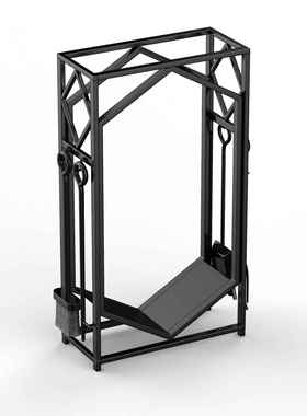 壁炉柴架木火柴RC903609架炉配件柴篮木架铁壁炉工具柴火篮储艺品