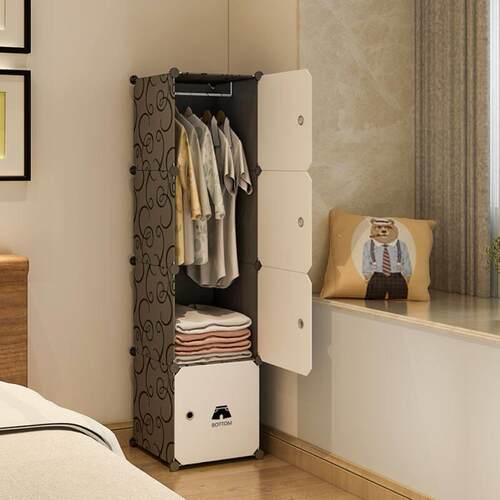 Bedroom simple wardrobe plastic clothes finishing cabinet