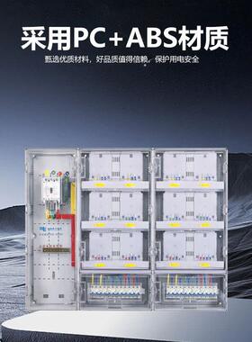 南网费控单相十二表表透明电表箱家用塑料户外PC+ABS表箱12户