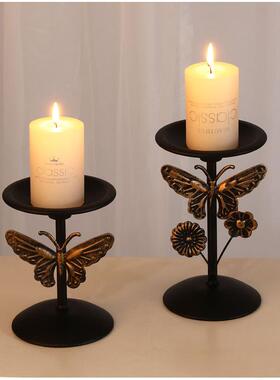 创意金属蜡烛台 浪漫烛光晚餐道具简约家居装饰品样板间软装摆件