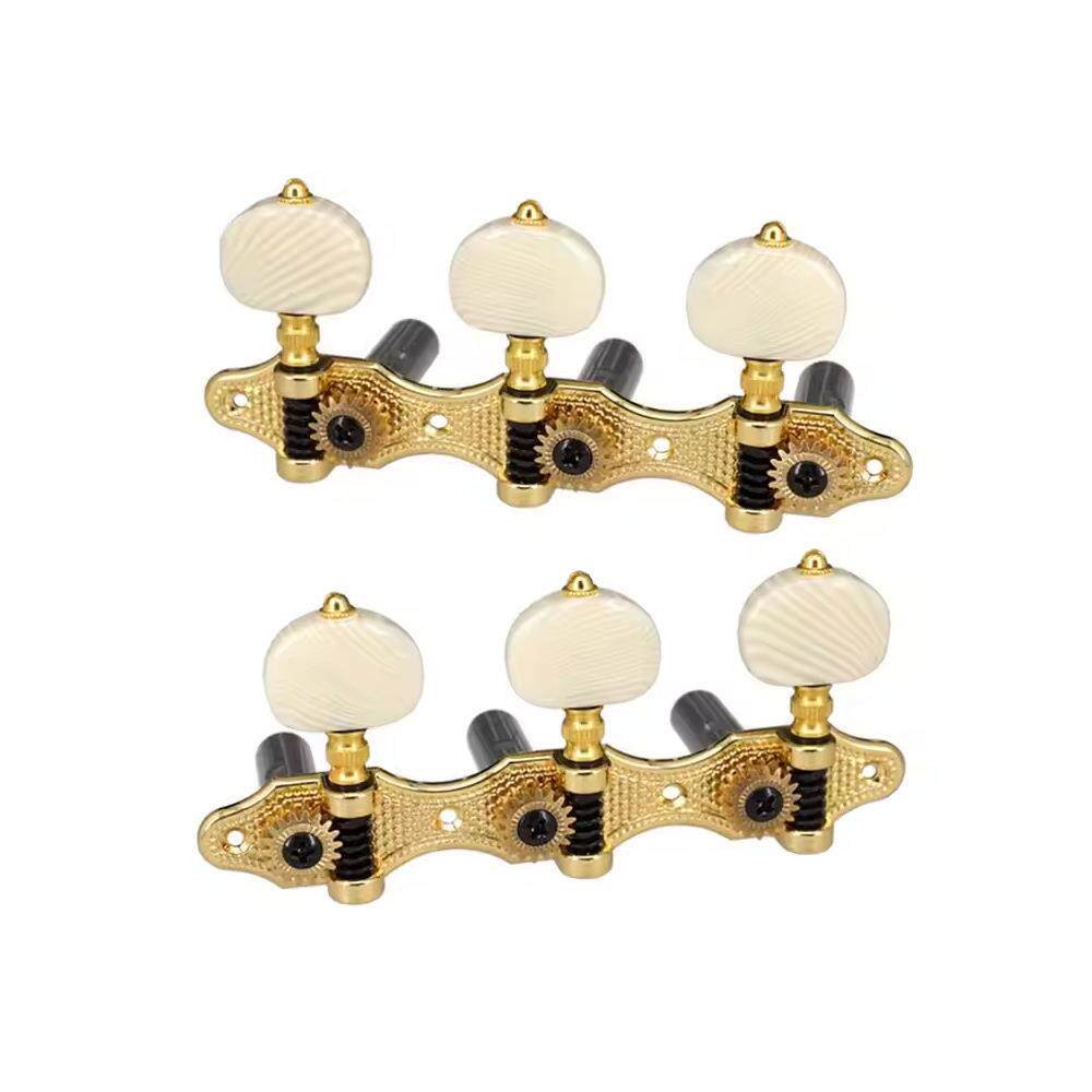 1:18古典吉他弦钮三位三联木吉他琴弦钮扭弦准旋钮上弦器龙鳞纹