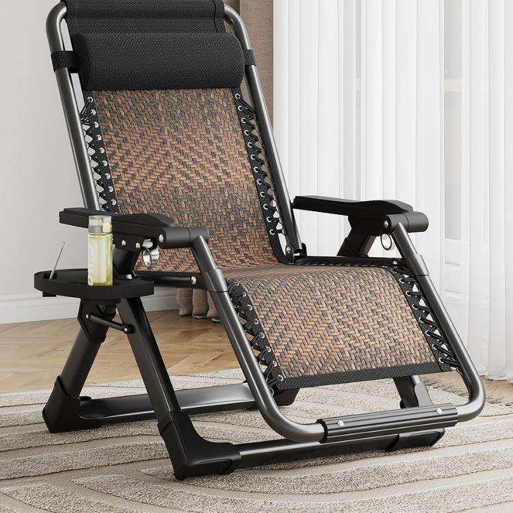 休闲藤编躺椅折叠午休藤椅家用午睡凉椅阳台夏季懒人椅子老人tω