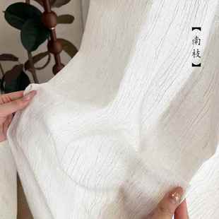 小红薯热销南枝棉麻纱帘米白米黄色原木风中古客厅茶室飘窗阳台纱