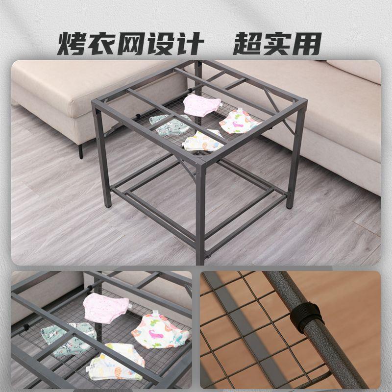 烤火桌子家用多功能折叠正方形冬季取暖架子不锈钢吃饭四方桌