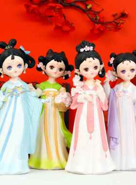 新款汉服摆件女孩千音倾城古风打伞树脂旅游景点纪念品礼物