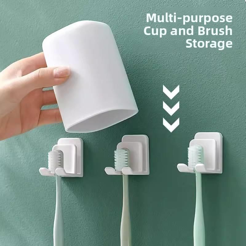 壁挂式牙杯刷壁挂式杯刷架免打孔牙刷漱口杯牙壁挂944式储物架