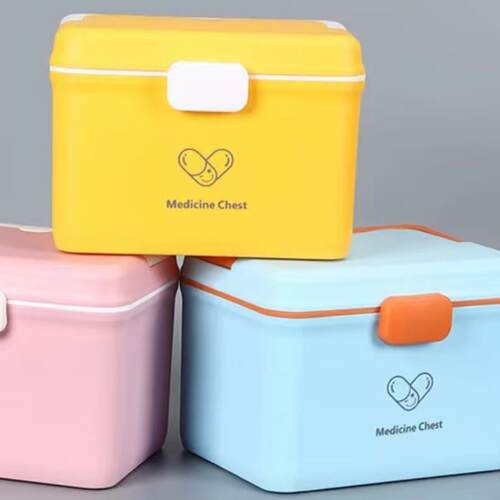 Household Portable Double-layer Medicine Box, Large Capacity
