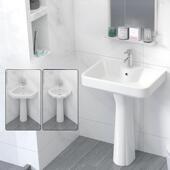 柱式 面盆单面盆一体化落地 面盆面盆面盆面盆面盆陶瓷面盆简单柱式