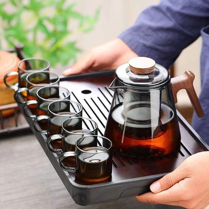 煮茶壶套装新中式家用蒸煮玻璃围炉泡茶电磁炉专用茶具茶杯