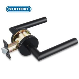 中山摩根现货黑色室内浴室锁家用房间实木门把手锁具通用型分体锁