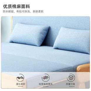 简易可折叠实木沙发床客厅多功能两用小户型轻奢懒人沙发床 网红款