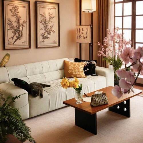 民宿实木北欧原木中古茶几客厅家用简约茶台办公桌一体泡茶组合