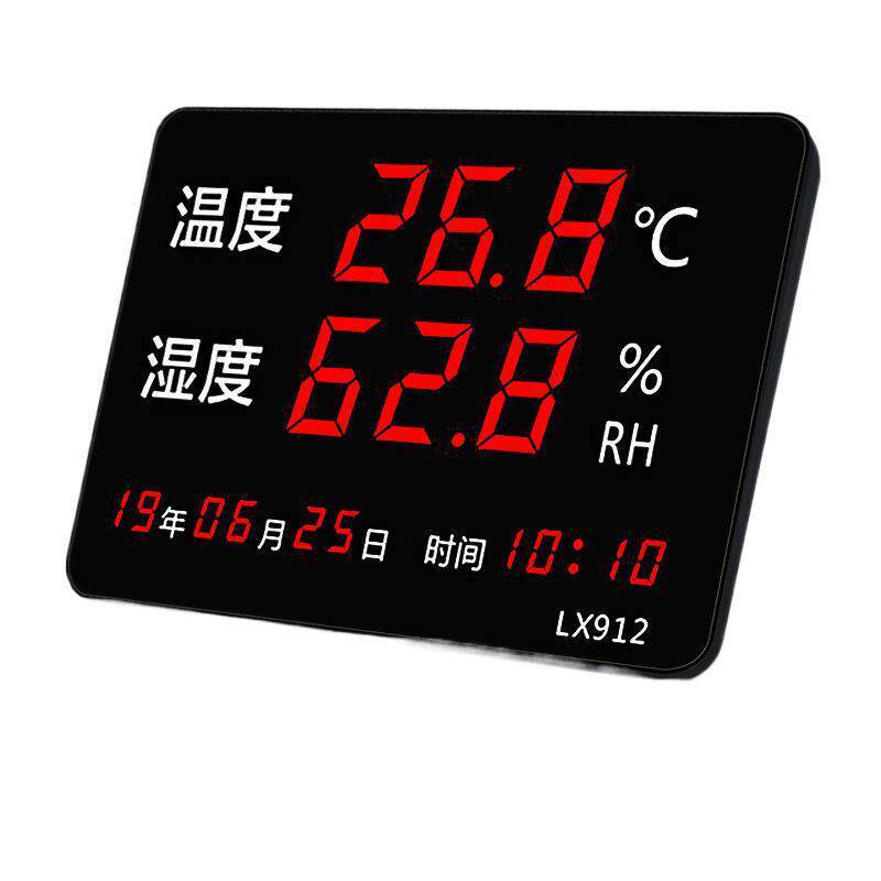 温湿度计表工业高精度家用室内时间显示仪器大屏仓库电子温度图片