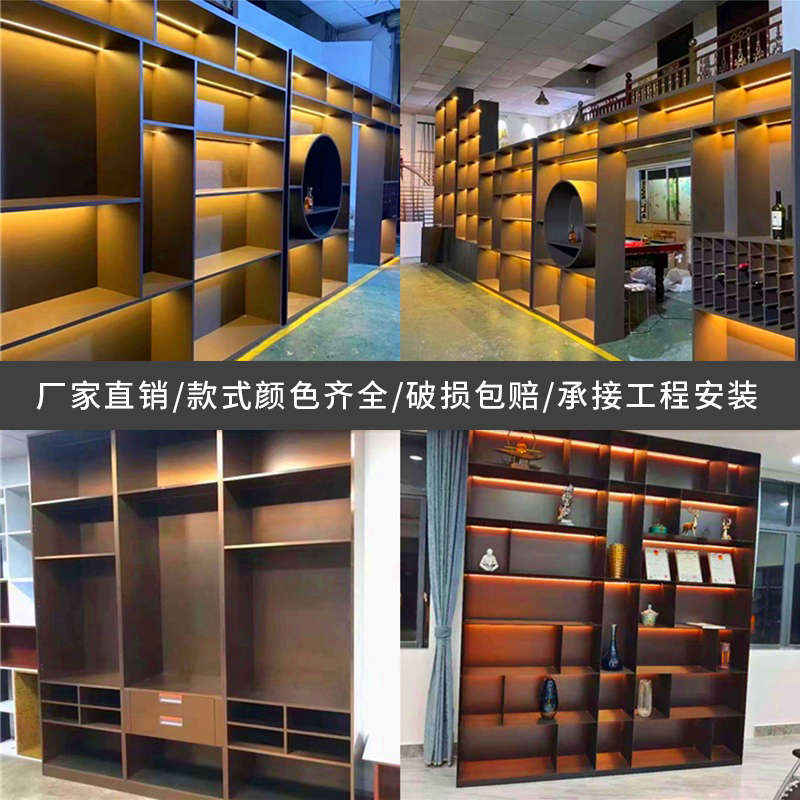 不锈钢装饰柜客厅嵌入式电视背景墙壁龛实心钢板柜金属造型柜定制