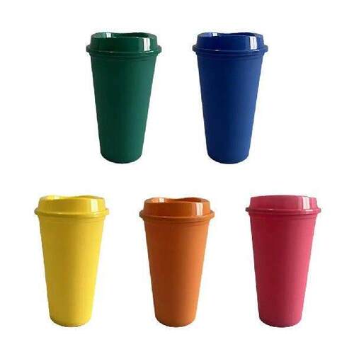 Water Cup Solid Color Portable 16oz Teaware Coffee Cup