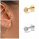 Silver Tragus Piercing CANNER Earrings Sterling Stud for 925