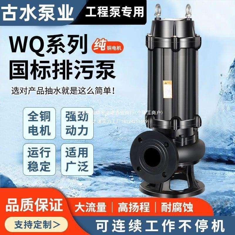 人民污水泵国标家用220V潜水泵380v三相潜水上海抽粪泥浆排污泵