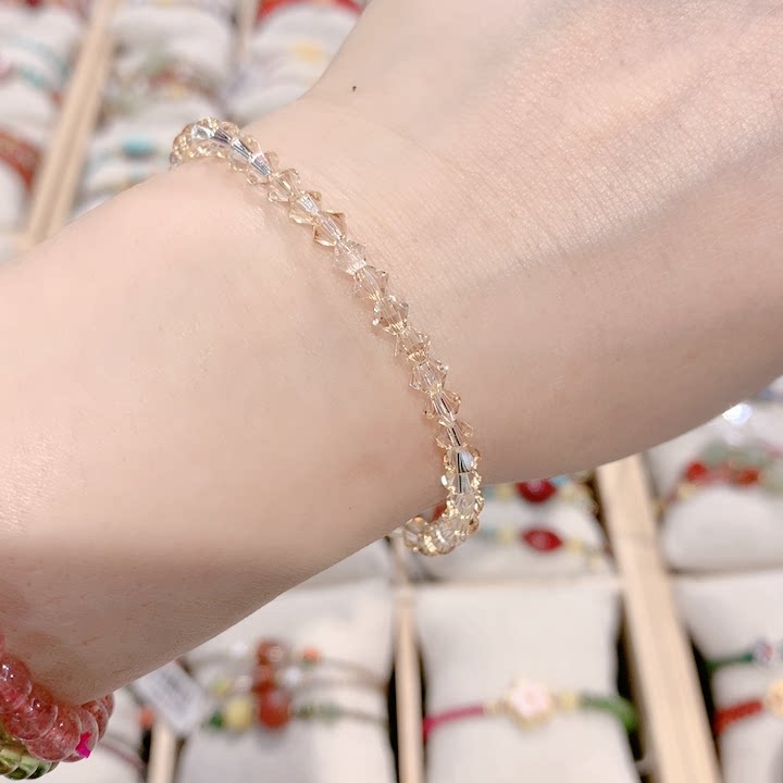 高品原创施家水晶手串香槟色