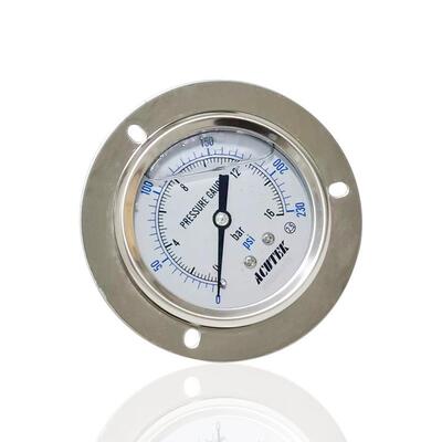 轴向带前边不锈钢压力表耐震充油加液埋入式崁入式YNB60ZT 16BAR