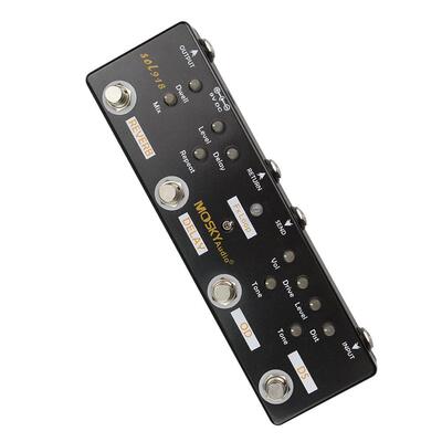 MOSKYAUDIO SOL918电吉他失真+过载+延迟+混响小综合效果器四踩钉