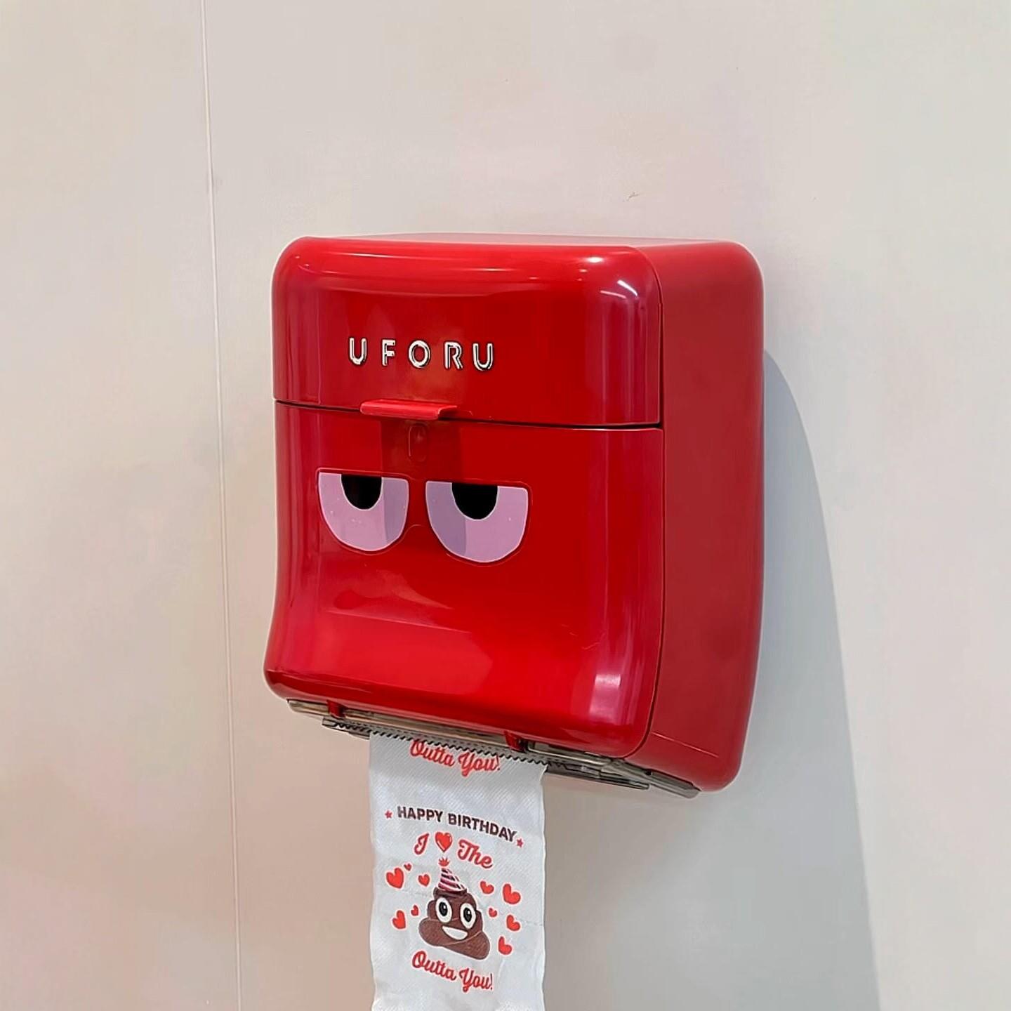 化妆室纸巾盒壁挂式免打孔厕所卫生纸盒卫生纸置物架卫生纸盒卷筒图片