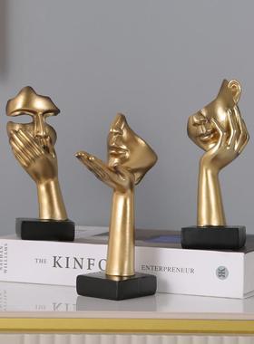 2025新款电视柜摆件高级感小众个性抽象艺术面具人物创意沉默是金