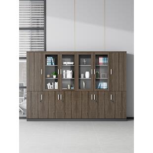 高档文件柜办公室储物落地柜档案柜子简约现代老板桌配套书柜