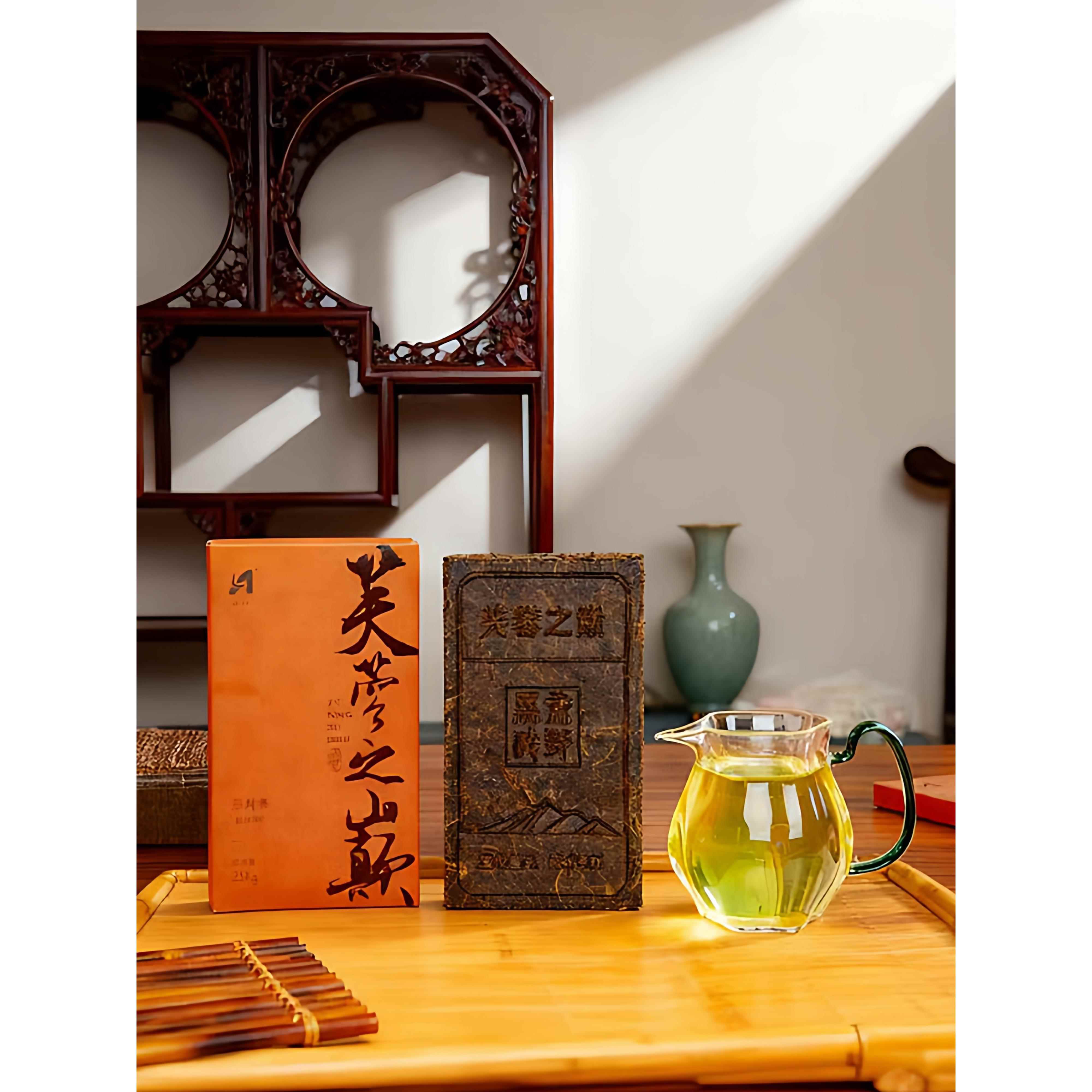 (精品)安化黑茶正宗黑砖茶250克小砖茶湖南茶叶砖茶安化黑砖茶