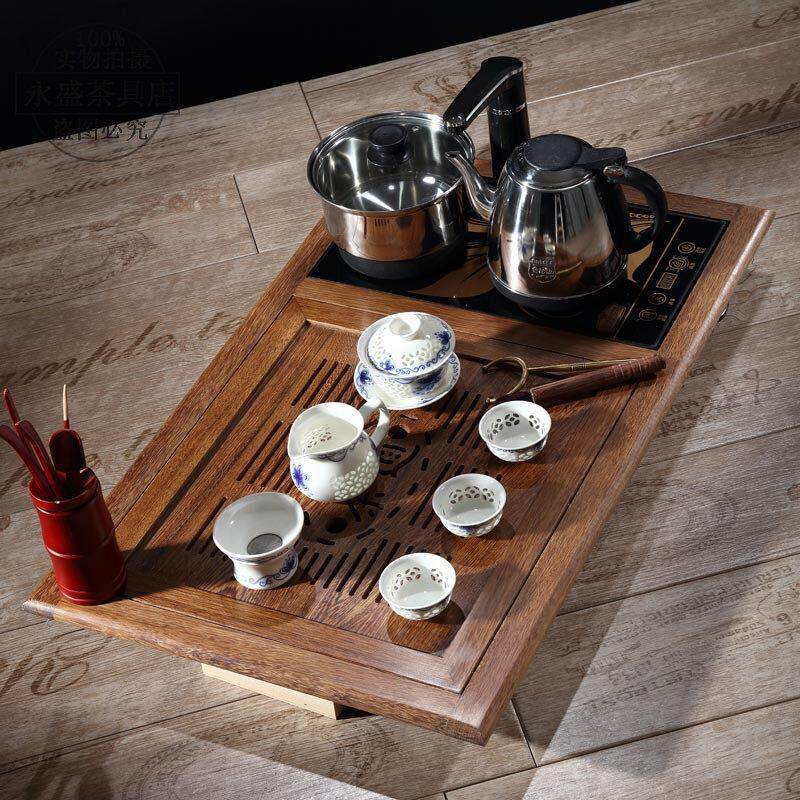 茶具鸡翅木茶盘嵌入式内嵌式玻璃茶几功夫茶台托盘配件配套42/68