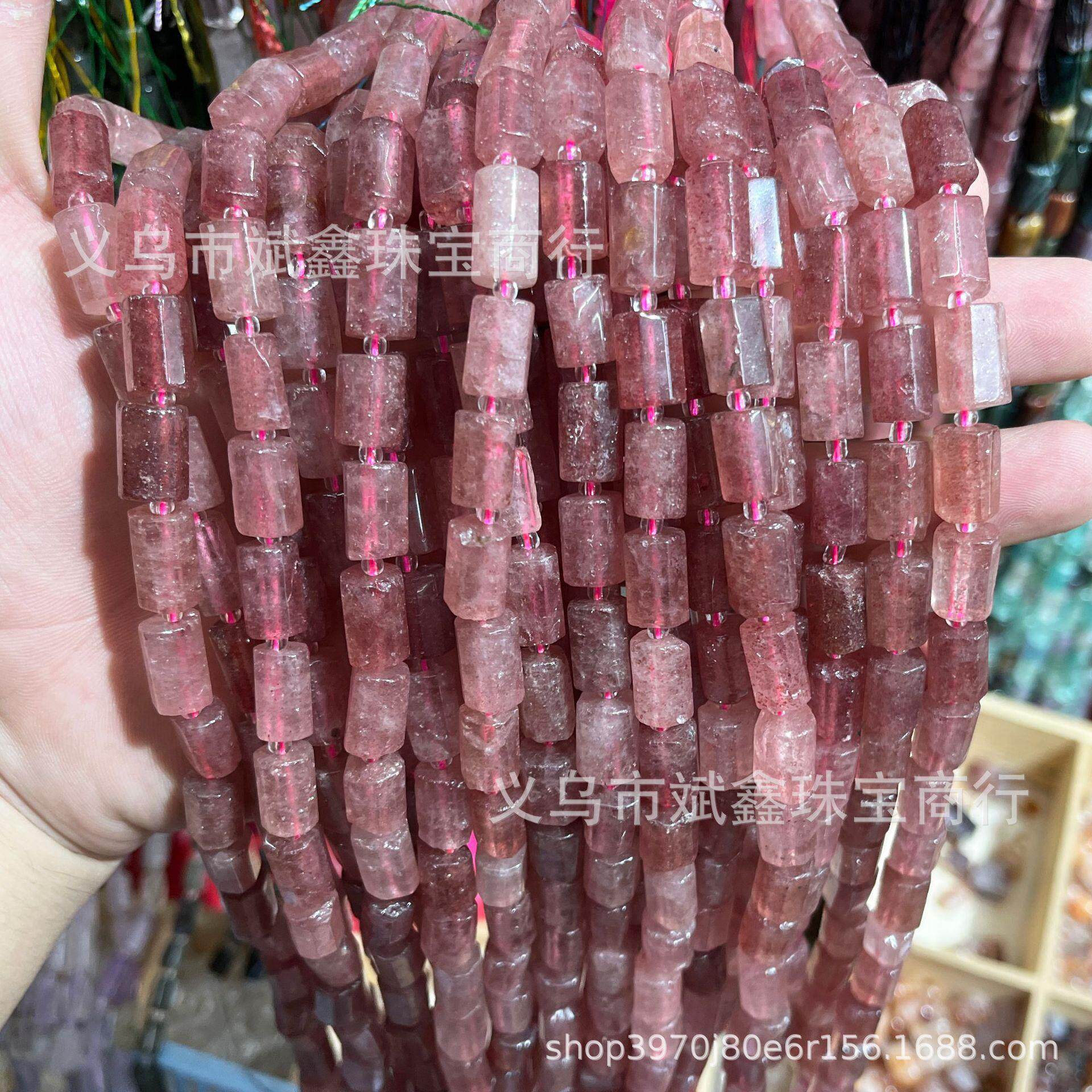2026斌鑫珠 8x12mm天然水晶切面圆柱散珠半成品桶珠diy手链饰品配