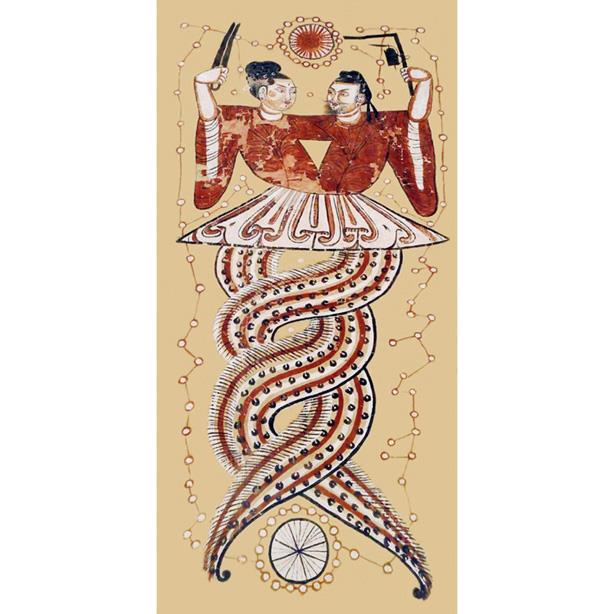 伏羲女娲合体图 伏羲女娲交尾图 古代文化装饰画265