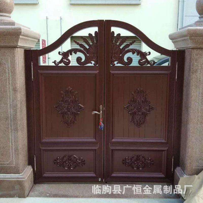 定制铝艺大门别墅大门入户门庭院铝合金防盗大门平开门