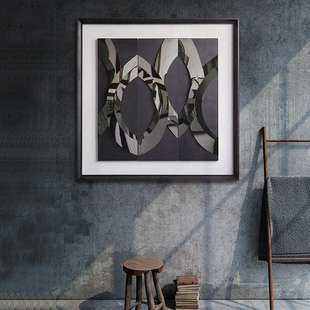 台湾艺术大师 戴新《国度》客厅餐厅玄关艺术壁饰版画壁画挂画