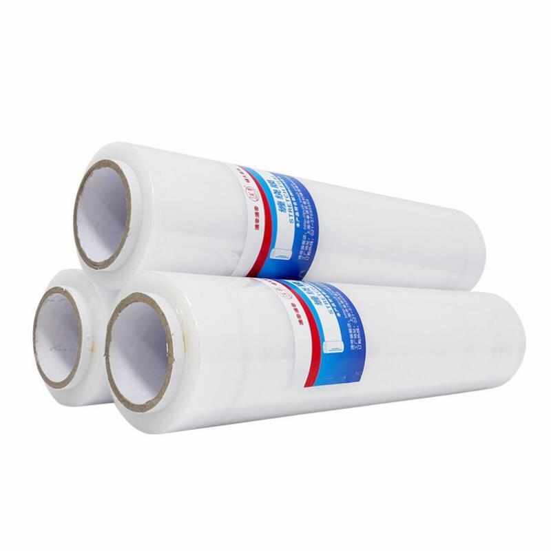 PE缠绕膜宽45CM/50cm 塑料包装膜打包膜批发拉伸膜大卷工业保鲜膜