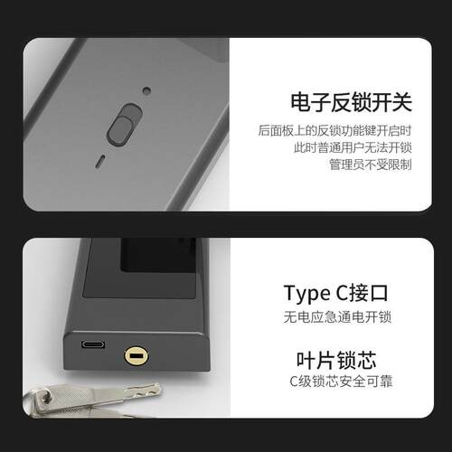 合房间密码锁办铝公室智酒金店公寓民宿商用指纹能锁球M1形门锁通