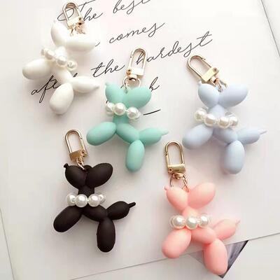 Cute Balloon Dog Keychain PVC Pendant Car Ornament Backpack