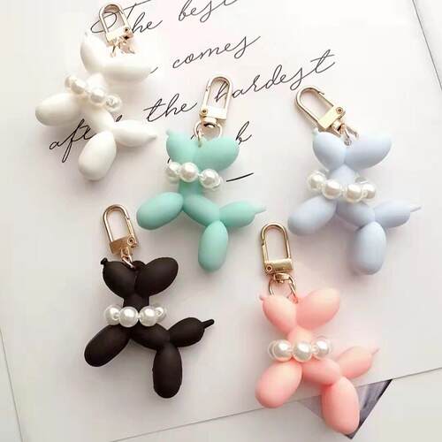 Cute Balloon Dog Keychain PVC Pendant Car Ornament Backpack