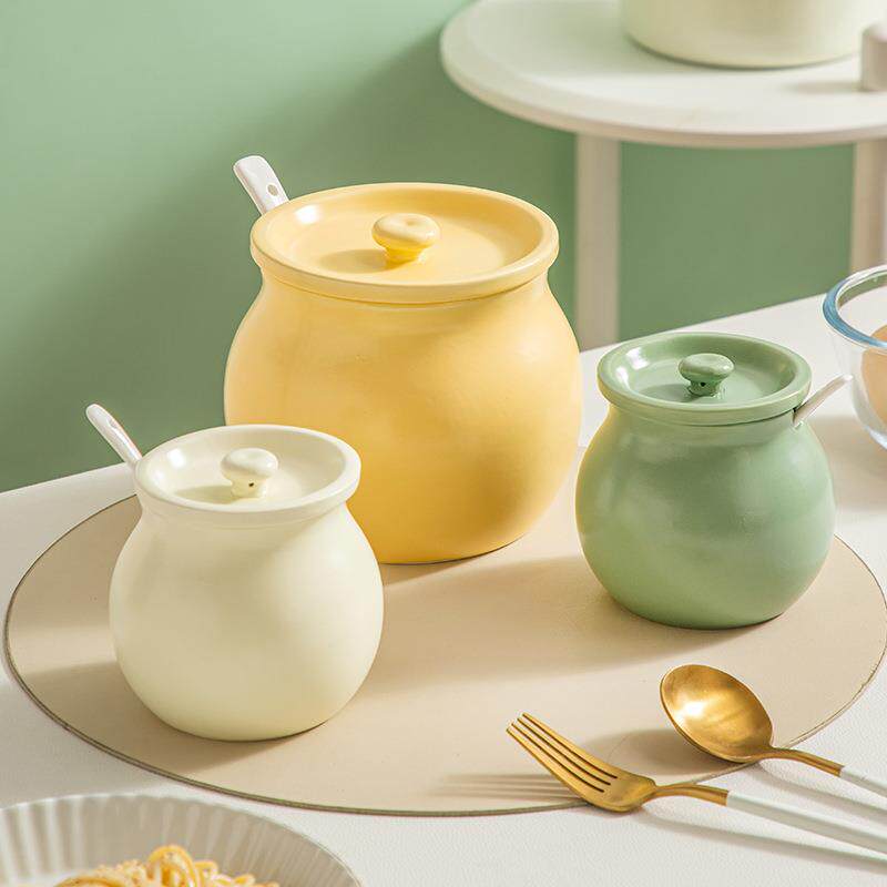 玻璃猪油罐厨房有盖陶瓷调味辣椒罐糖罐子大号专用罐盐罐子荤油