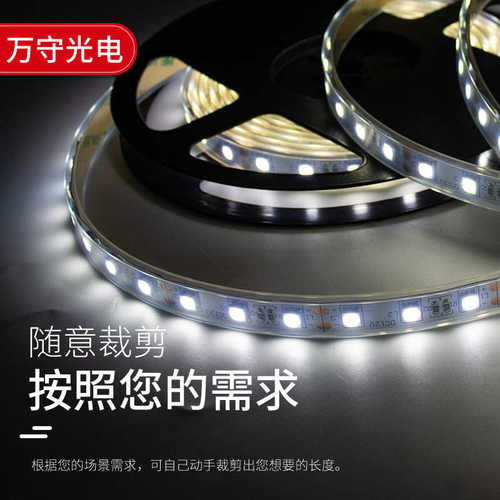 led灯带12V 5050高亮户外柔性灯带 暖白60灯亮化霓虹灯带软灯管